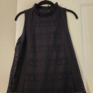 Womens Ann Taylor Size XS Sleeveless Black Lace Blouse